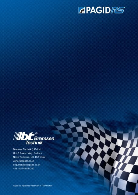 2013 PAGID Catalogue - Competition Braking Products