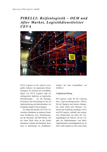 PIRELLI: Reifenlogistik - PSI Logistics GmbH
