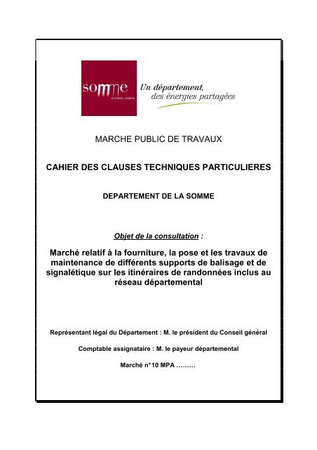 MARCHE PUBLIC DE TRAVAUX CAHIER DES CLAUSES ...