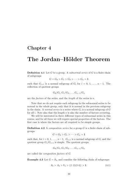 The JordanâHÃ¶lder Theorem