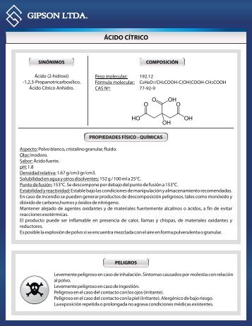 acido citrico - Gipsonltda