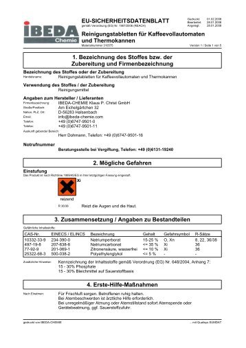 Sicherheitsdatenblatt 310575 (D)