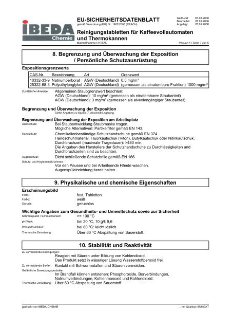 Sicherheitsdatenblatt 310575 (D)