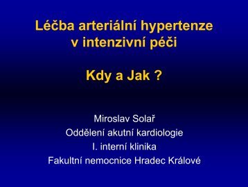 LÃ©Äba hypertenze v intenzivnÃ­ pÃ©Äi