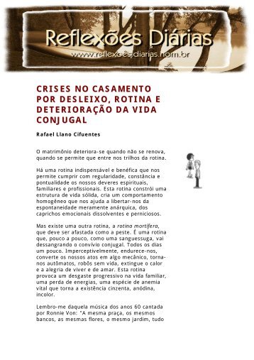 crises no casamento por desleixo, rotina e deterioraÃ§Ã£o da vida ...