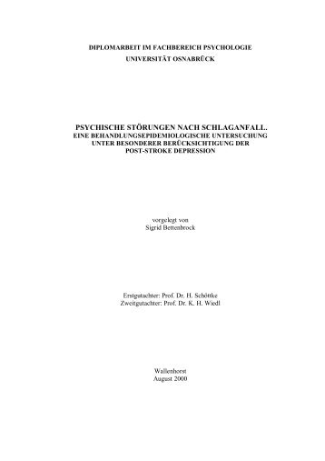PSYCHISCHE STÖRUNGEN NACH ... - Universität Osnabrück