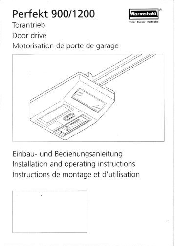 Montageanleitung Perfekt 900 - 1200 von August 1998 ... - Normstahl