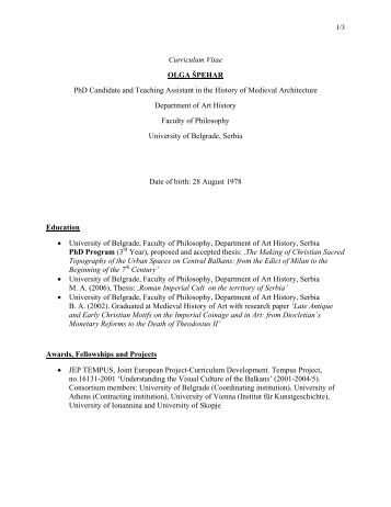 Doctoral candidate resume