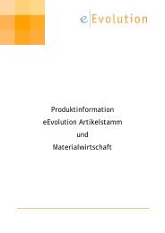 Produktinformation eEvolution Artikelstamm und Materialwirtschaft