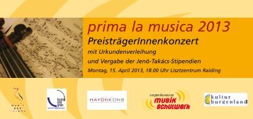 prima la musica 2013 - BurgenlÃ¤ndischen Musikschulwerks