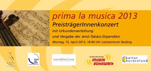 prima la musica 2013 - BurgenlÃ¤ndischen Musikschulwerks