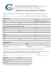 Application for Property Maintenance Compliance - City of Crystal