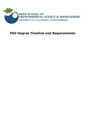 Bren PhD Program Guide - Bren School of Environmental Science ...