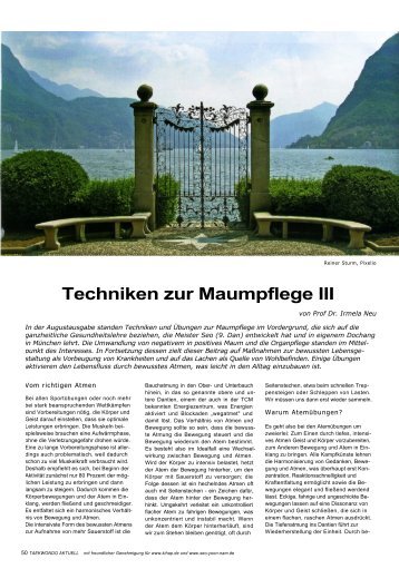 Techniken zur Maumpflege III - Seo-Yoon-Nam.de