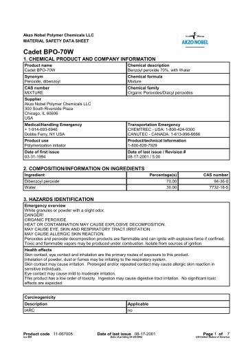 Cadet BPO-70W - msds@NAComposites.com