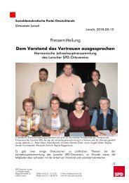 Pressemitteilung Dem Vorstand das Vertrauen ... - SPD Lorsch