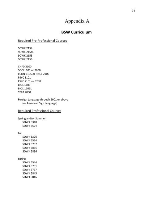 BSW Field Education Manual - School of Social Work at the ...