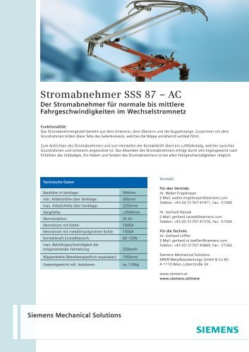 Stromabnehmer SSS 87 - MELECS