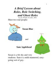 Ghost Roles - Amy and Arnold Mindell