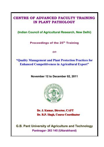 Quality Management and Plant Protection Practices for enhanced ...