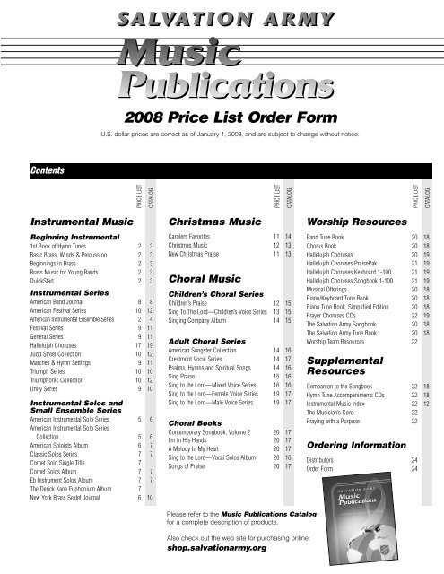 Music Pub. 2008 Price List