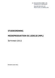 studieordning medieproduktion og ledelse - Danmarks Medie- og ...