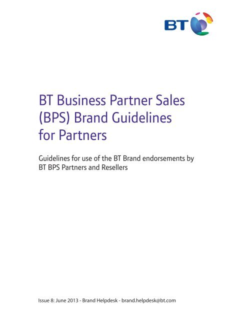 Bt Business Partner Sales Bps Brand Guidelines For Getech