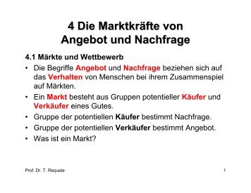 4 Die MarktkrÃƒÂ¤fte von Angebot und Nachfrage