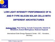 Low Light Intensity Performance of N- and P-Type ... - ISC Konstanz