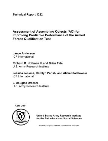Assessment of Assembling Objects (AO) for Improving Predictive ...