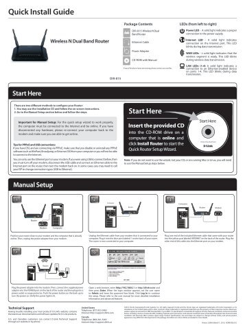 Quick Install Guide - D-Link | Technical Support | Downloads