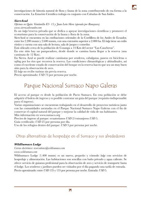 GuÃ­a de la ecoruta Sumaco - Publicaciones - CAF
