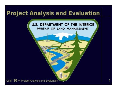 Project Analysis and Evaluation - Bureau of Land Management