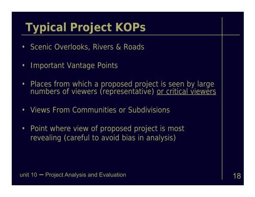 Project Analysis and Evaluation - Bureau of Land Management