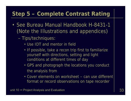 Project Analysis and Evaluation - Bureau of Land Management