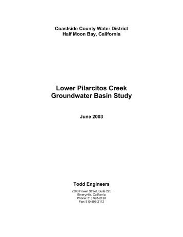 Lower Pilarcitos Creek Groundwater Basin Study - Coastside ...