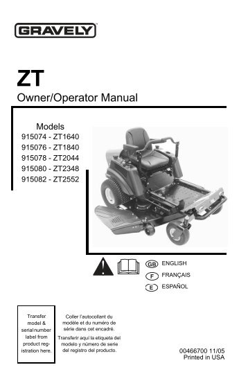 Owner/Operator Manual - Ariens