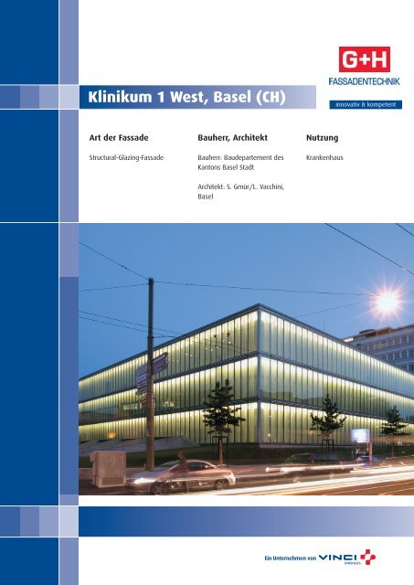 Klinikum 1 West, Basel (CH) - G+H Fassadentechnik