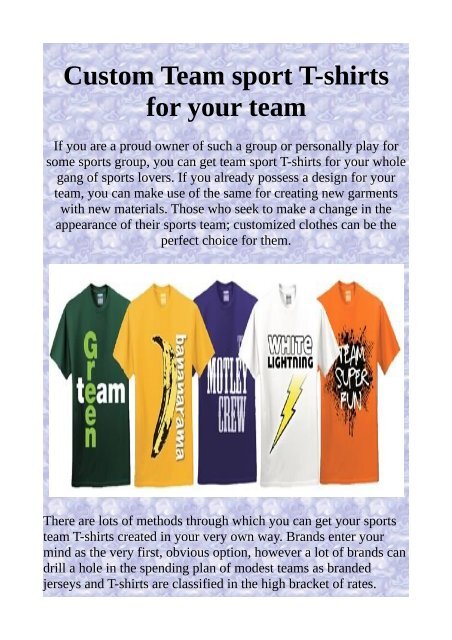 Custom Team sport T-shirts for your team