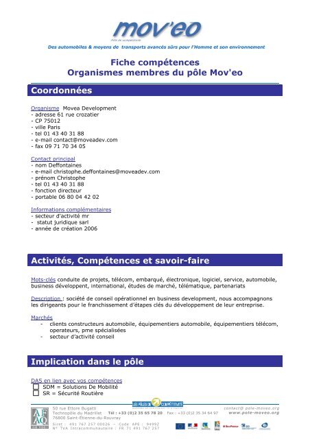 Fiche membre PDF - Mov'eo