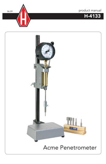 H-4133 â Acme Penetrometer - Humboldt Mfg. Co.