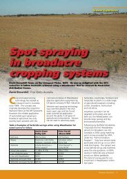 Spot spraying in broadacre cropping systems - SPAA