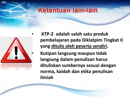 Pengajuan TOR KTP2 - Pusdiklat SPIMNAS Bidang Kepemimpinan