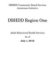 DBHDD Region One - Department of Behavioral Health and ...