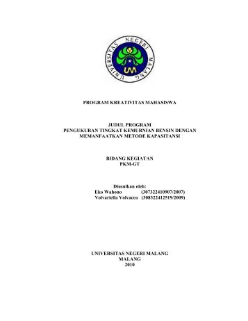 PDF: PKM-GT-10-UM-Eko-Pengukuran Tingkat - Kemahasiswaan UM