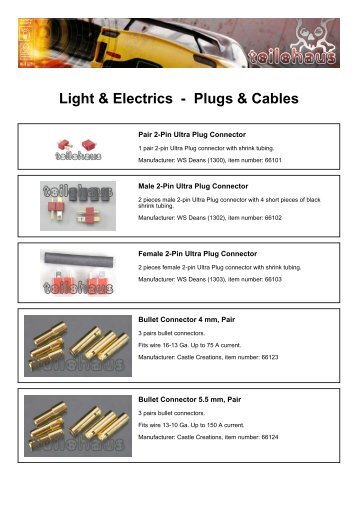 Light & Electrics - Plugs & Cables