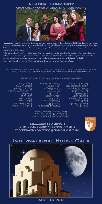 Gala Invitation (pdf) - International House Berkeley - University of ...