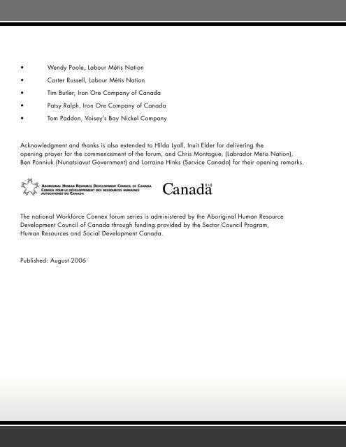 Labrador - Aboriginal Human Resource Council