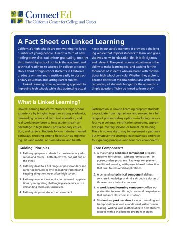 A Fact Sheet on Linked Learning - ConnectEd California