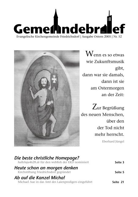 Gemeindebrief Nr.52 | Ostern 2005 - ev. Kirchengemeinde ...